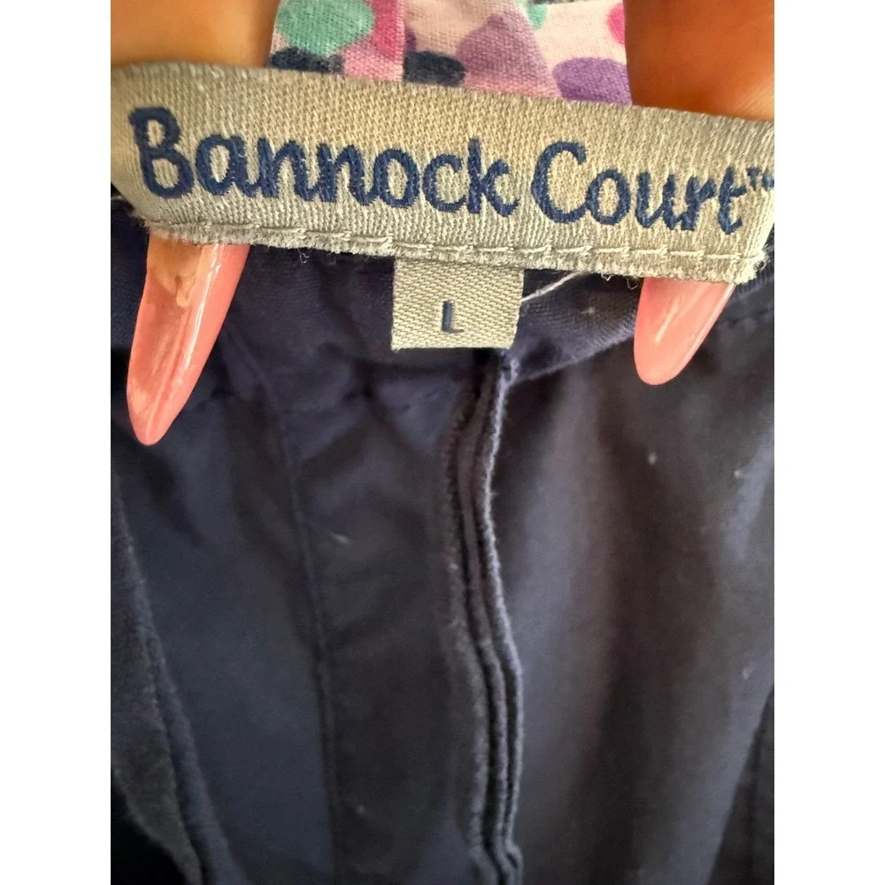 Bannock Court Navy Blue Cargo Scrub Pants Womens Large Elastic Waist Utility
